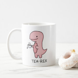 niedlicher kleiner rosa Cartoon Dinosaurier-Tee Kaffeetasse