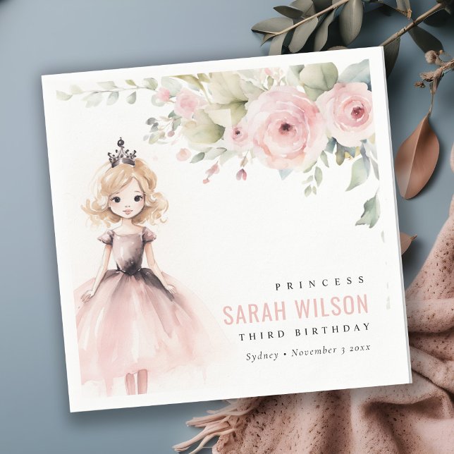 Niedlicher kleiner Rosa Prinzessin Rose Floral Geb Serviette (Von Creator hochgeladen)