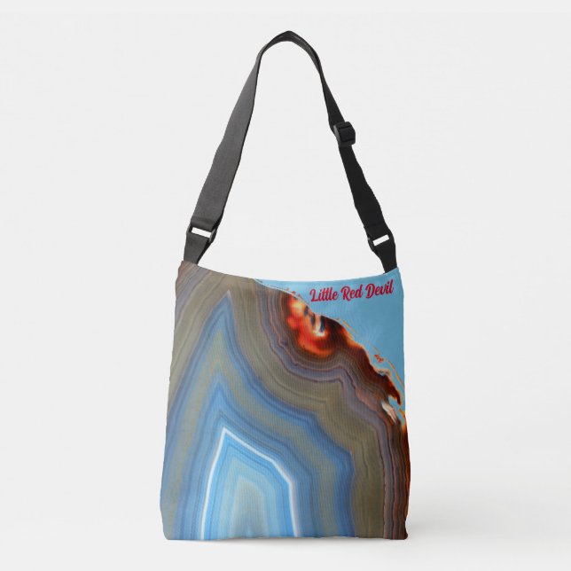 Niedlicher kleiner roter Teufel versteckt sich im  Tragetaschen Mit Langen Trägern (Vorderseite)