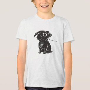 Niedlicher Kleiner Scamp Troublemaking Hund Person Tri-Blend Shirt