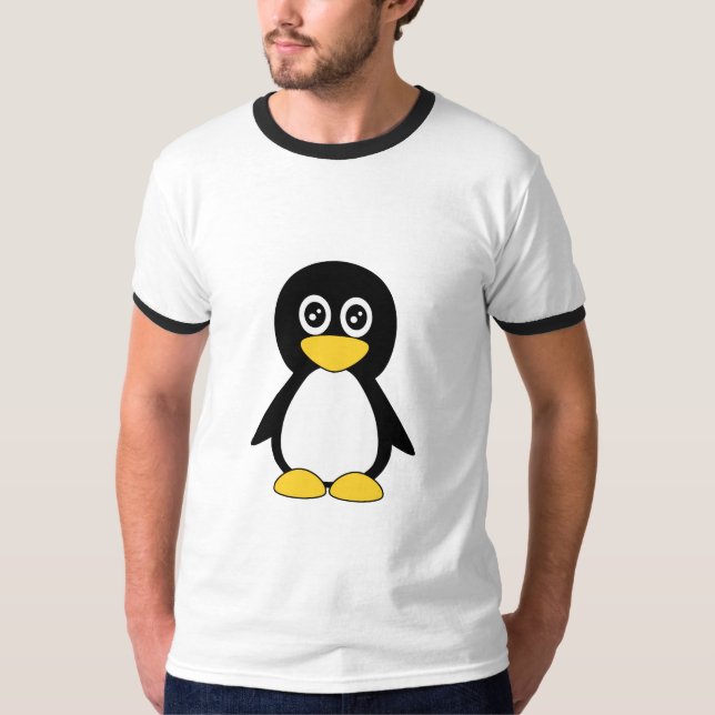 Niedlicher kleiner schwarzer Penguin T-Shirt (Vorderseite)