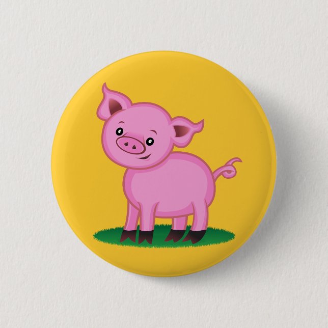 Niedlicher kleiner Schwein-Knopf Button (Vorderseite)