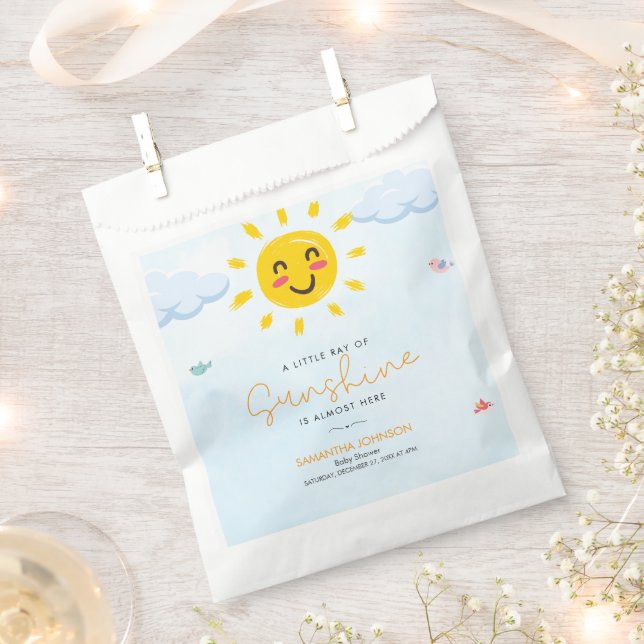 Niedlicher kleiner Strahl von Sunshine Baby Shower Geschenktütchen (Ausgeschnitten)