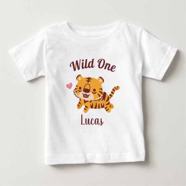 Niedlicher kleiner Tiger, Wild One Funn Baby T-shirt (Vorderseite)