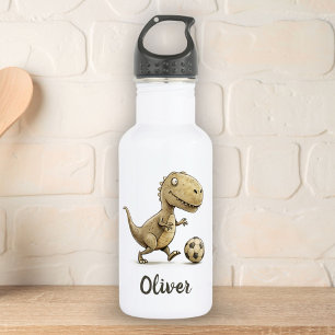 Niedlicher kleiner Trex Fußballspiel Personalisier Edelstahlflasche