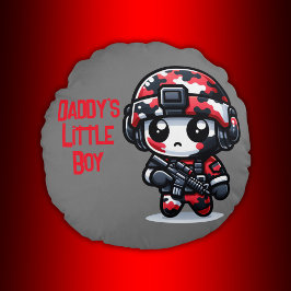 Niedlicher kleiner Typ der Camouflage - Rot, Schwa Rundes Kissen