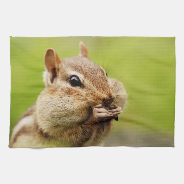Niedlicher kleiner unverschämter Chipmunk Küchentuch (Horizontal)
