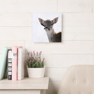 Niedlicher kleiner Vater 2 #animal #art Quadratische Wanduhr