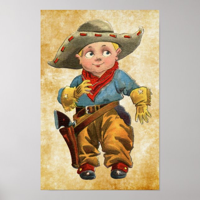 niedlicher kleiner Vintager Cowboy Poster (Vorne)