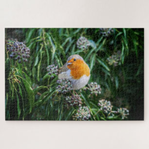 Niedlicher kleiner Vogel auf der Pflanze Puzzle