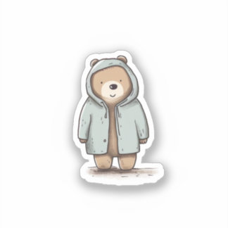Niedlicher kleiner Wasserfarbenbär Aufkleber