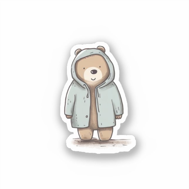 Niedlicher kleiner Wasserfarbenbär Aufkleber (Vorderseite)