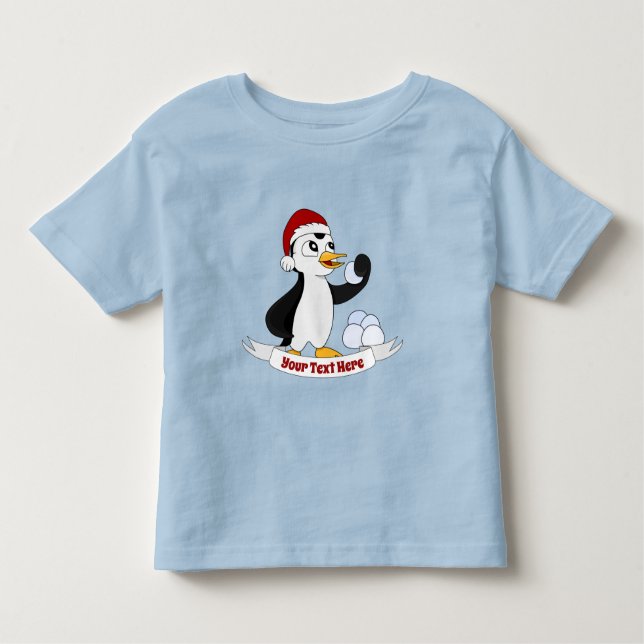 Niedlicher kleiner Weihnachtspinguin mit einem Sch Kleinkind T-shirt (Vorderseite)