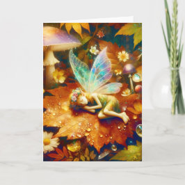Niedlicher kleiner Whimsical Fairy Sleeping Blank Karte