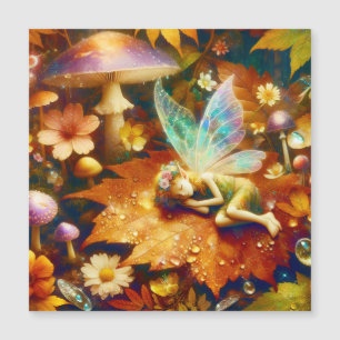 Niedlicher kleiner Whimsical Fairy Sleeping Blank Magnetkarte