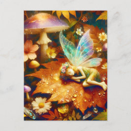 Niedlicher kleiner Whimsical Fairy Sleeping Blank Postkarte