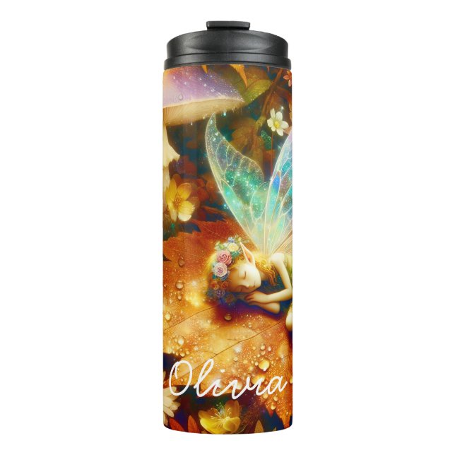 Niedlicher kleiner Whimsical Fairy Sleeping Blank Thermosbecher (Vorderseite)