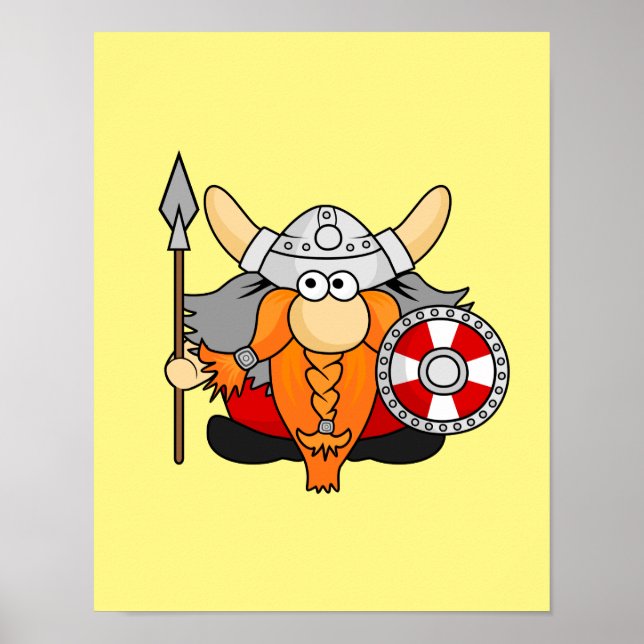 Niedlicher Kleiner Wikingerhandzeichner Poster (Vorne)