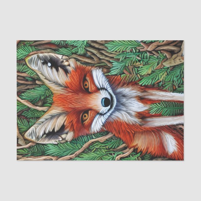 Niedlicher kleiner Wildnisfuchs Seidenpapier (Vorderseite)
