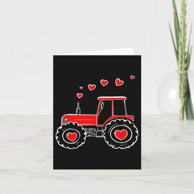 Niedlicher Kleinkindbauernhof Valentine Tractor Tr Karte (Vorderseite)