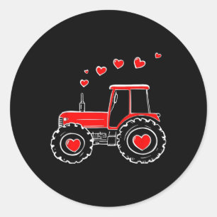 Niedlicher Kleinkindbauernhof Valentine Tractor Tr Runder Aufkleber