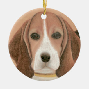 Niedlicher kluger Hund. Pastel Keramik Ornament