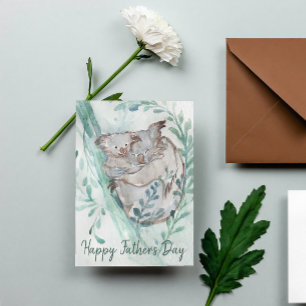 Niedlicher Koala Baby Hug Wasserfarbe Tiertag Postkarte