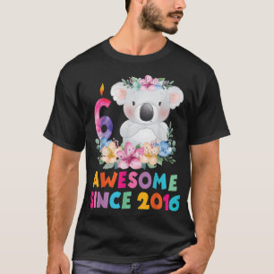 Niedlicher Koala-Bär 6 Jahre Geburtstagsoutfit für T-Shirt