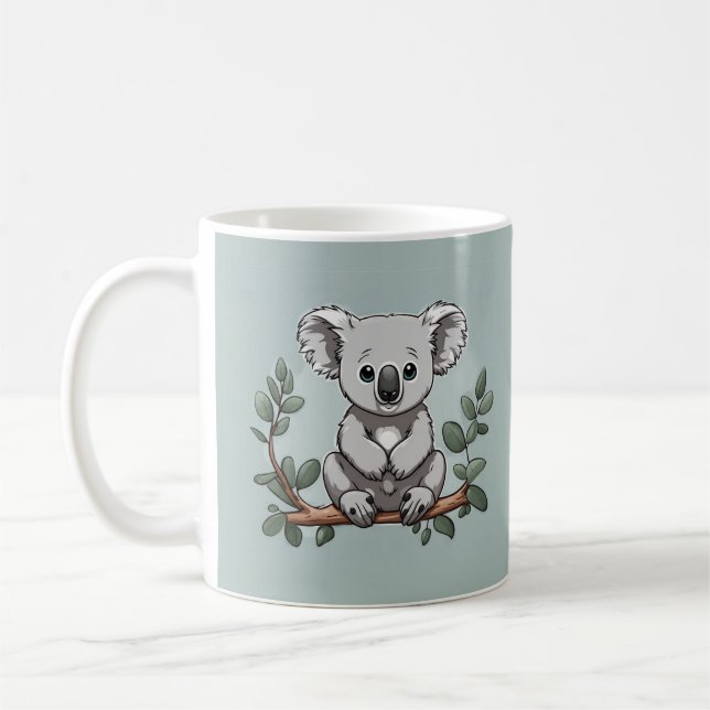 Niedlicher Koala-Bär auf aquamarin Kaffeetasse (Links)