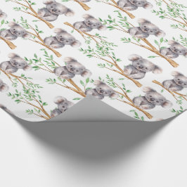 Niedlicher Koala-Bär auf Baumzweig Geschenkpapier