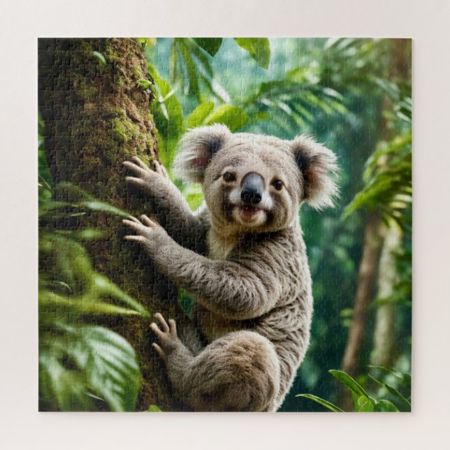 Niedlicher Koala-Bär auf einem Baum Puzzle (Vertikal)