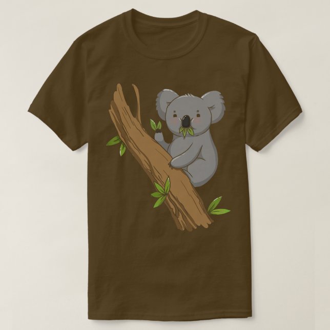 Niedlicher Koala Bär - Australien Tiere Eukalyptus T-Shirt (Design vorne)