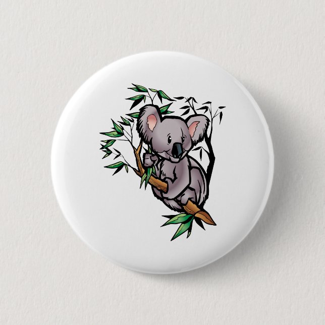 Niedlicher Koala-Bär Button (Vorderseite)