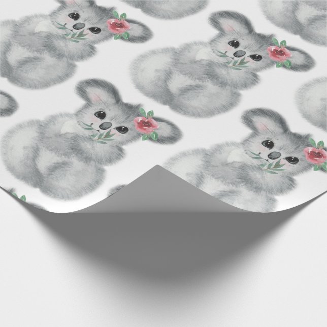 Niedlicher Koala Bär Einfache Wasserfarbe Moderne Geschenkpapier (Ecke)