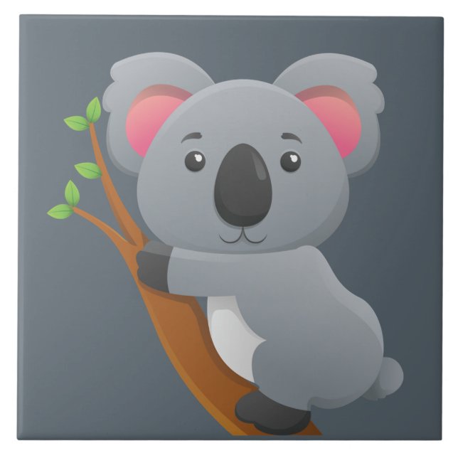 Niedlicher Koala-Bär Fliese (Vorderseite)