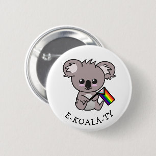 Niedlicher Koala-Bär für Gleichheit mit Regenbog Button