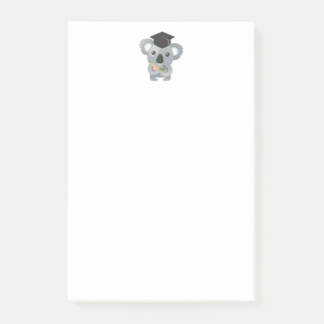Niedlicher Koala-Bär in der Graduierungskappe Post-it Klebezettel (Vorderseite)