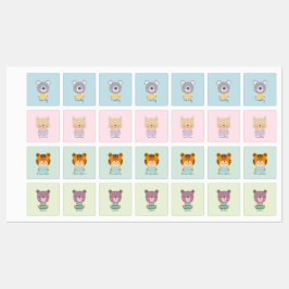 Niedlicher Koala-Bär, Katze, Bär, Tiger Etiketten