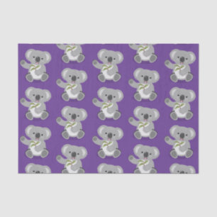 Niedlicher Koala-Bär mit Blätter Cartoon-Abbildung Seidenpapier