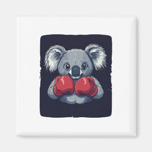 Niedlicher Koala-Bär mit ernsthaften Boxfähigkeite Magnet