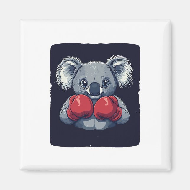 Niedlicher Koala-Bär mit ernsthaften Boxfähigkeite Magnet (Vorne)