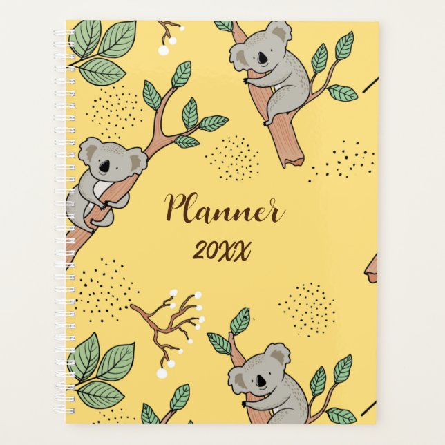 Niedlicher Koala Bär Personalisierter Planer (Vorderseite)