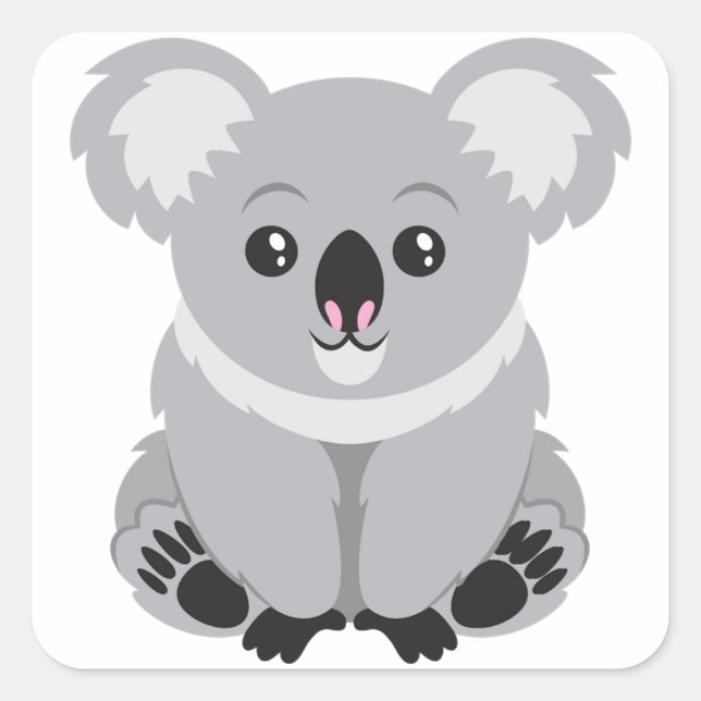 Niedlicher Koala-Bär Quadratischer Aufkleber (Vorderseite)