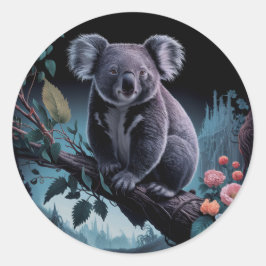 NIEDLICHER KOALA-BAR-STICKER RUNDER AUFKLEBER
