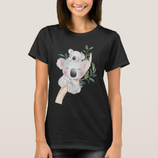 Niedlicher Koala-Bär und Baby-Realistischer Wasser T-Shirt
