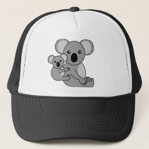 Niedlicher Koala-Bär und Baby Truckerkappe