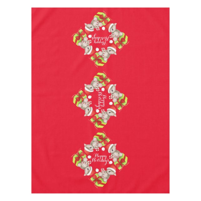 Niedlicher Koala Bär und Geschenke rote Tischdecke (Vorderseite)