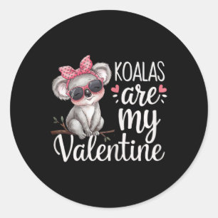 Niedlicher Koala Bär Valentine Design Koalas sind Runder Aufkleber