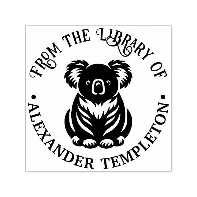 Niedlicher Koala Bear Australia Bibliotheksname Permastempel (Design)