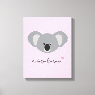 Niedlicher Koala Bear Australien Liebe pink Leinwanddruck
